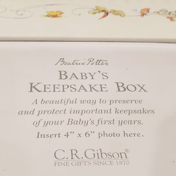 RARE VTG Beatrix Potter C.R. Gibson Baby Keepsake Box w/tags - Picture 8 of 12